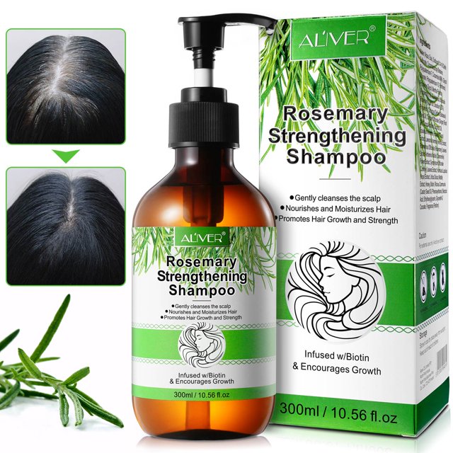 Aliver Rosemary Strengthening Shampoo Infused with Biotin, Gently