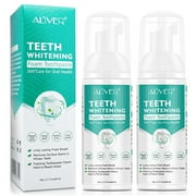 Aliver Teeth Whitening Foam Toothpaste, Natural Ingredients with Citrus & Mint Essence, Gently Mousse Foaming Toothpaste and Mouthwash for Dental Care 2.11 fl.oz - 2 Pack