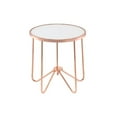 thumbnail image 1 of ACME Alivia Round Glass Top End Table in Frosted Glass and Rose Gold, 1 of 2