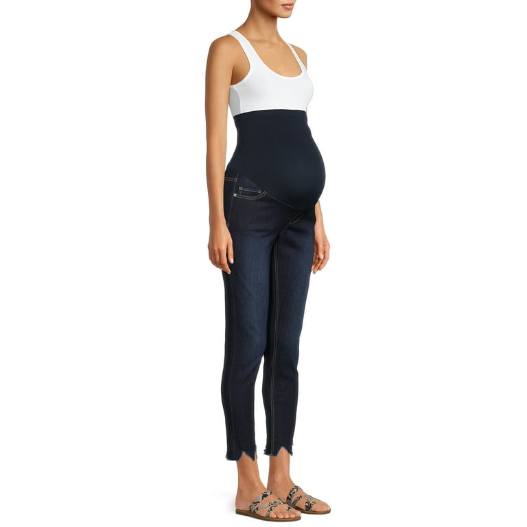 Alivia Ford Maternity Skinny Jeans with Uneven Hem 
