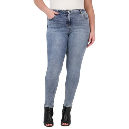 Alivia Ford Plus Size Jeans for Women – High Waisted Skinny Jeans for Women – 29” (14, Bentley Wash)