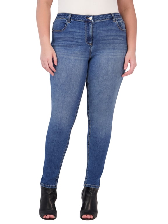 Plus Size Jeans for Women – High Waisted Skinny Jeans for Women – 29” (18, Emma Wash)