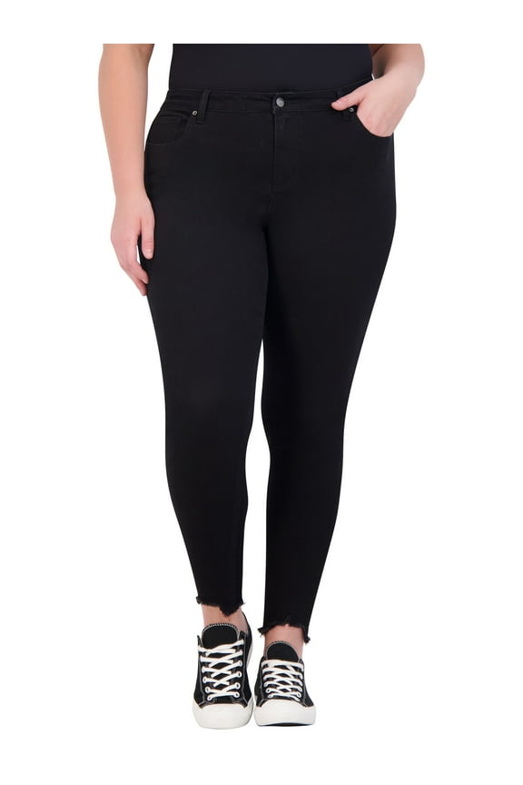 Plus Size Jeans for Women – High Waisted Skinny Jeans for Women – 29” (20, Black Rinse)