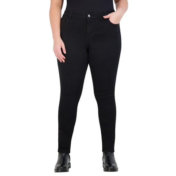 Alivia Ford Plus Size Jeans for Women – High Waisted Skinny Jeans for Women – 29” (20, Black Rinse)