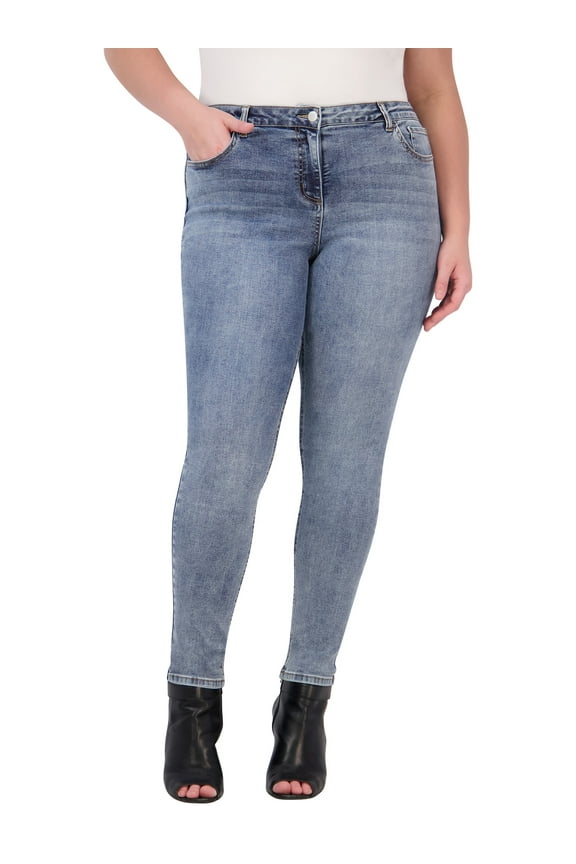Plus Size Jeans for Women – High Waisted Skinny Jeans for Women – 29” (24, Bentley Wash)