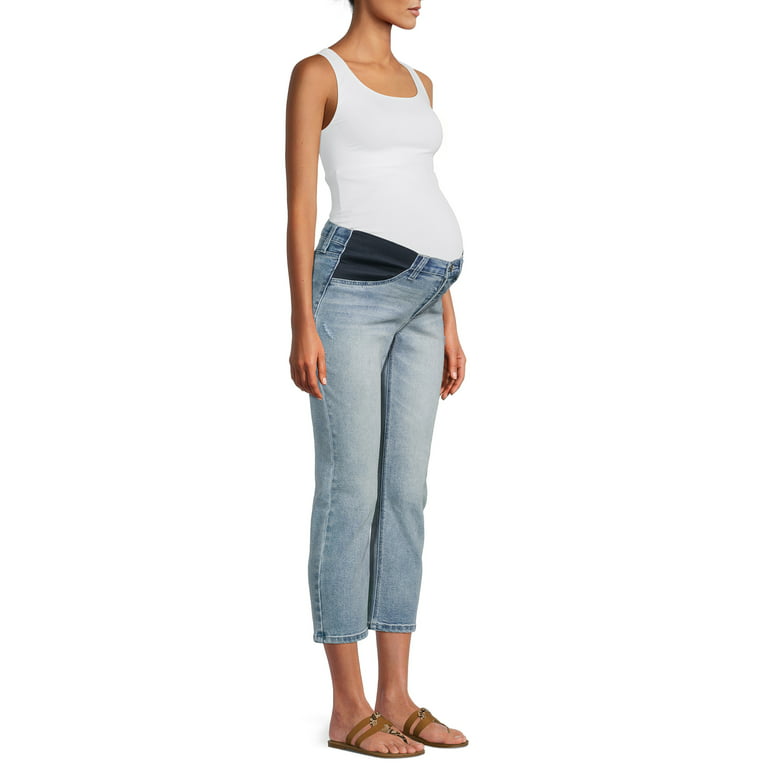 Alivia Ford Women's Maternity Elastic Panel Straight Leg Jeans