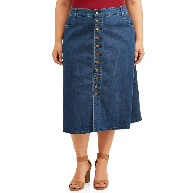 Plus size denim circle clearance skirt