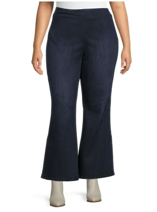 Terra & Sky Women's Plus Size Pull-on Mini Flare Jeans, sizes 0X