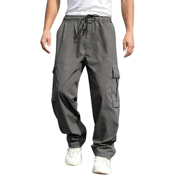 Alivor Men's Casual Cargo Pants Elastic Waist Lightweight Summer with Pockets M-3XL