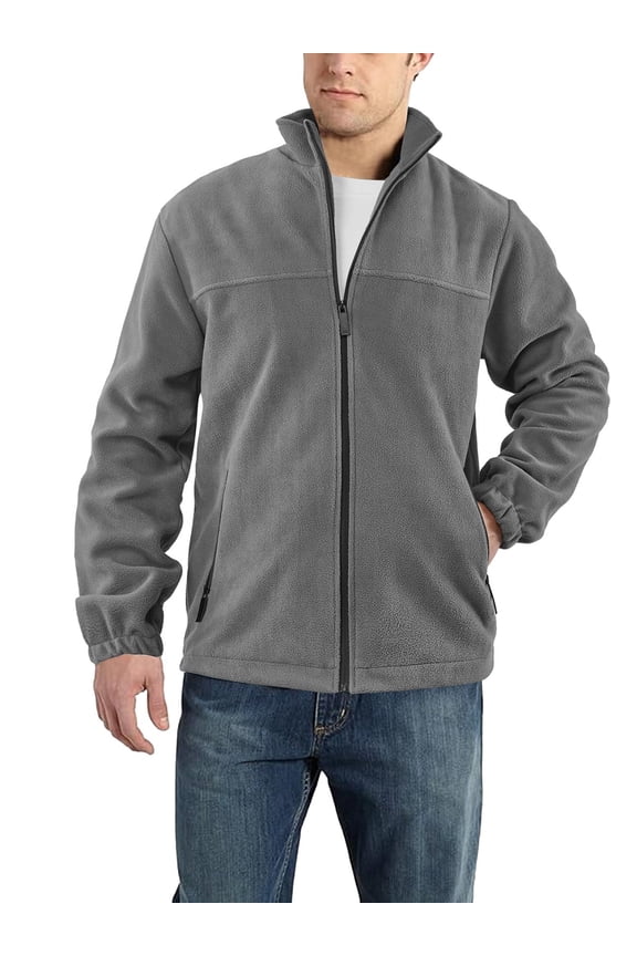 Men's Fleece Lined Woolen Zippered Long-Sleeved Padded Collar Winter Pullover S-3XL