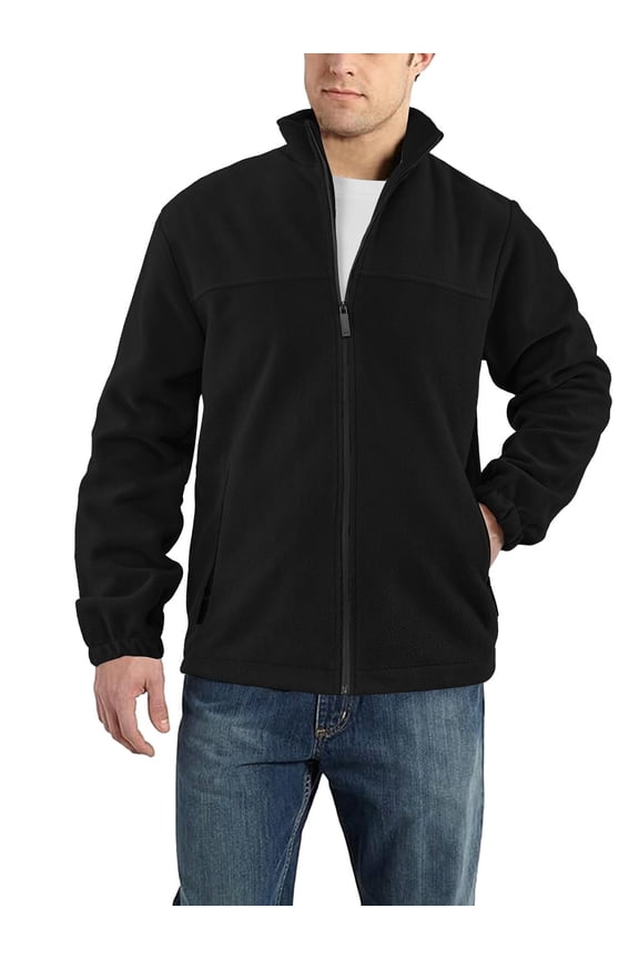 Men's Fleece Lined Woolen Zippered Long-Sleeved Padded Collar Winter Pullover S-3XL