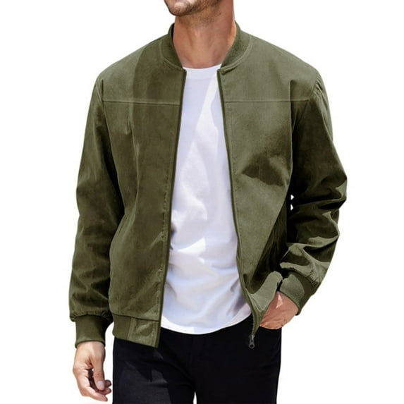 Alivor Men solid color zipper long sleeve pocket light fall jacket jacket S-XXXL