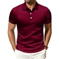 thumbnail image 1 of Alivor Mens Casual Polo Shirt Short Sleeves Ribbed Top S-XXXL, 1 of 5