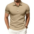 thumbnail image 1 of Alivor Mens Casual Polo Shirt Short Sleeves Ribbed Top S-XXXL, 1 of 5