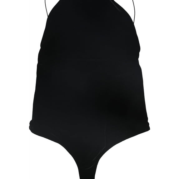 Alix Womens Velvet Bodysuit Jumpsuit, Black, Large