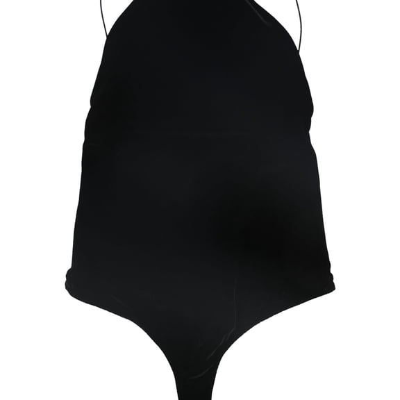 Alix Womens Velvet Bodysuit Jumpsuit, Black, Large