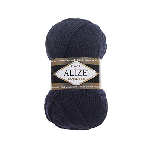 Alize Lanagold Yarn for Crochet, Knitting & Crafting Wool Blend Warm Soft Natural Chunky Hand Woven Knitting Crochet Knitwear Wool Lot of 3 skeins 300gr 787 yds Hand Knitting Yarn (58)