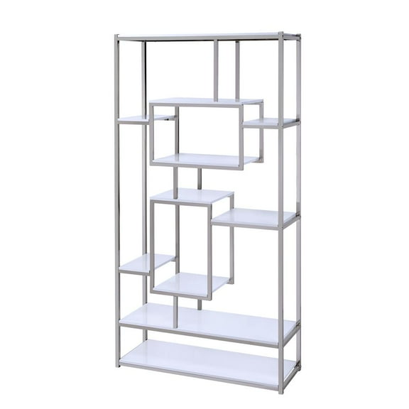 Alize Metal Modern Artsy styled Gray Finished Bookcase with Shelves