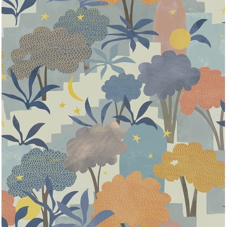 Alja Horvat Blue Bohemian Walk Peel & Stick Wallpaper