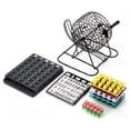 thumbnail image 1 of Aljoin Bingo Game Set,8 Inch Metal Cage with Master Board,75 Multicolored Balls,150 Bingo Chips and 18 Bingo Cards, Ideal for Large Group Casino Game Set, 1 of 11