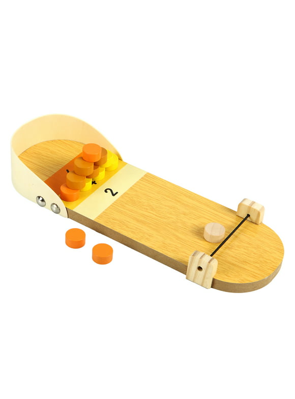 Aljoin Tabletop Wooden Board Desktop Catapult Chess toy Office Desk Stress Relief Gadgets Small Finger Toys Fun Gag Gifts for Men Adults Kids Teens Boys