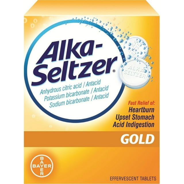 Alka-Seltzer Effervescent Tablets Gold 36 Tablets (Pack of 3)