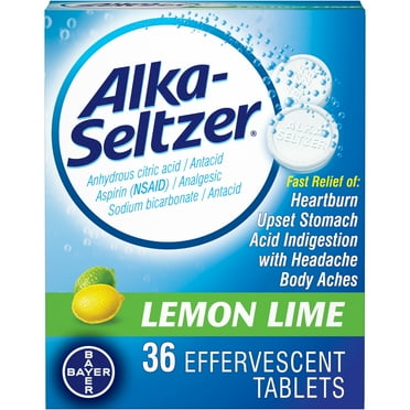 Alka-Seltzer Effervescent Tablets, Lemon Lime (Pack of 2)