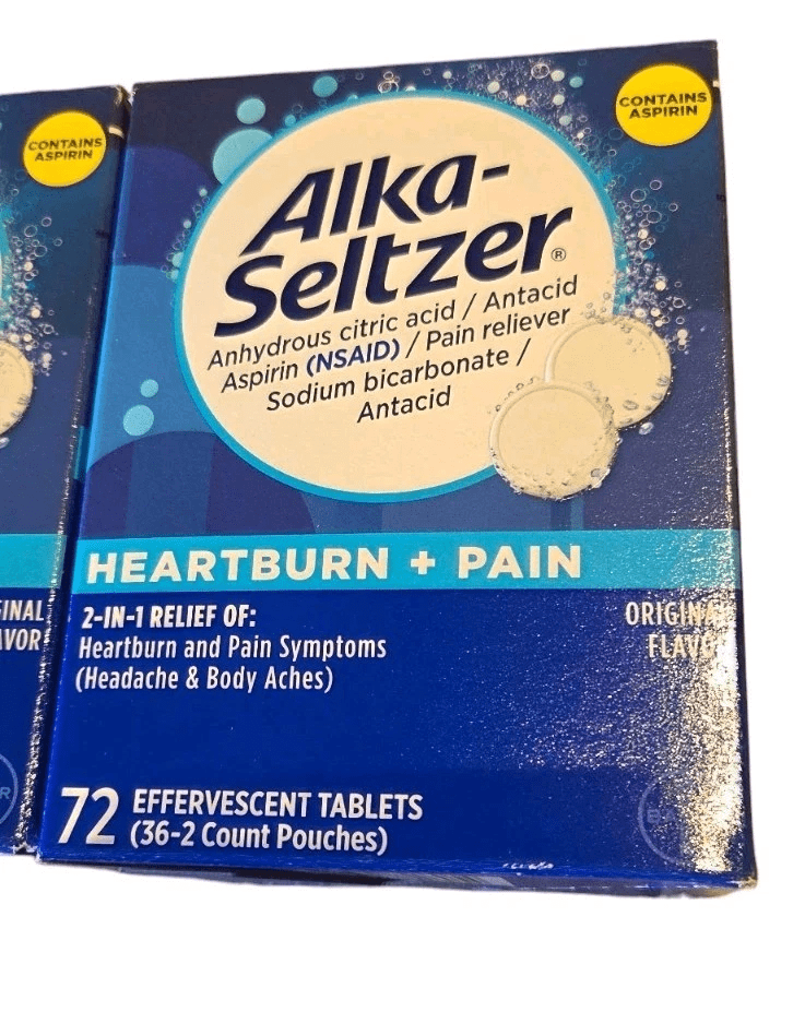 Alka-Seltzer Original Effervescent Tablets, 72 ea (Pack of 4), Fast ...