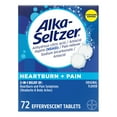 thumbnail image 1 of Alka-Seltzer Heartburn Relief and Pain Relief, Aspirin + Antacid Effervescent Tablets, 72 Count, 1 of 6