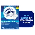 thumbnail image 1 of Alka-Seltzer Heartburn Relief and Pain Relief, Aspirin + Antacid Effervescent Tablets, 72 Count, 1 of 9