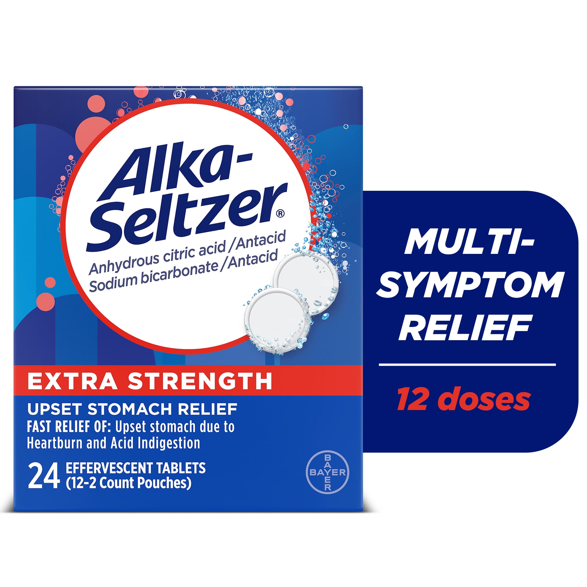 Alka-Seltzer Extra Strength Effervescent Heartburn Relief Tablets, 24 Count