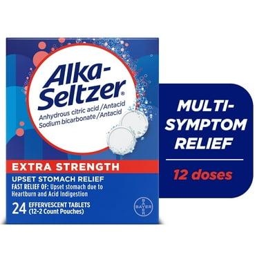 Alka-Seltzer Extra Strength Effervescent Heartburn Relief Tablets, 24 Count