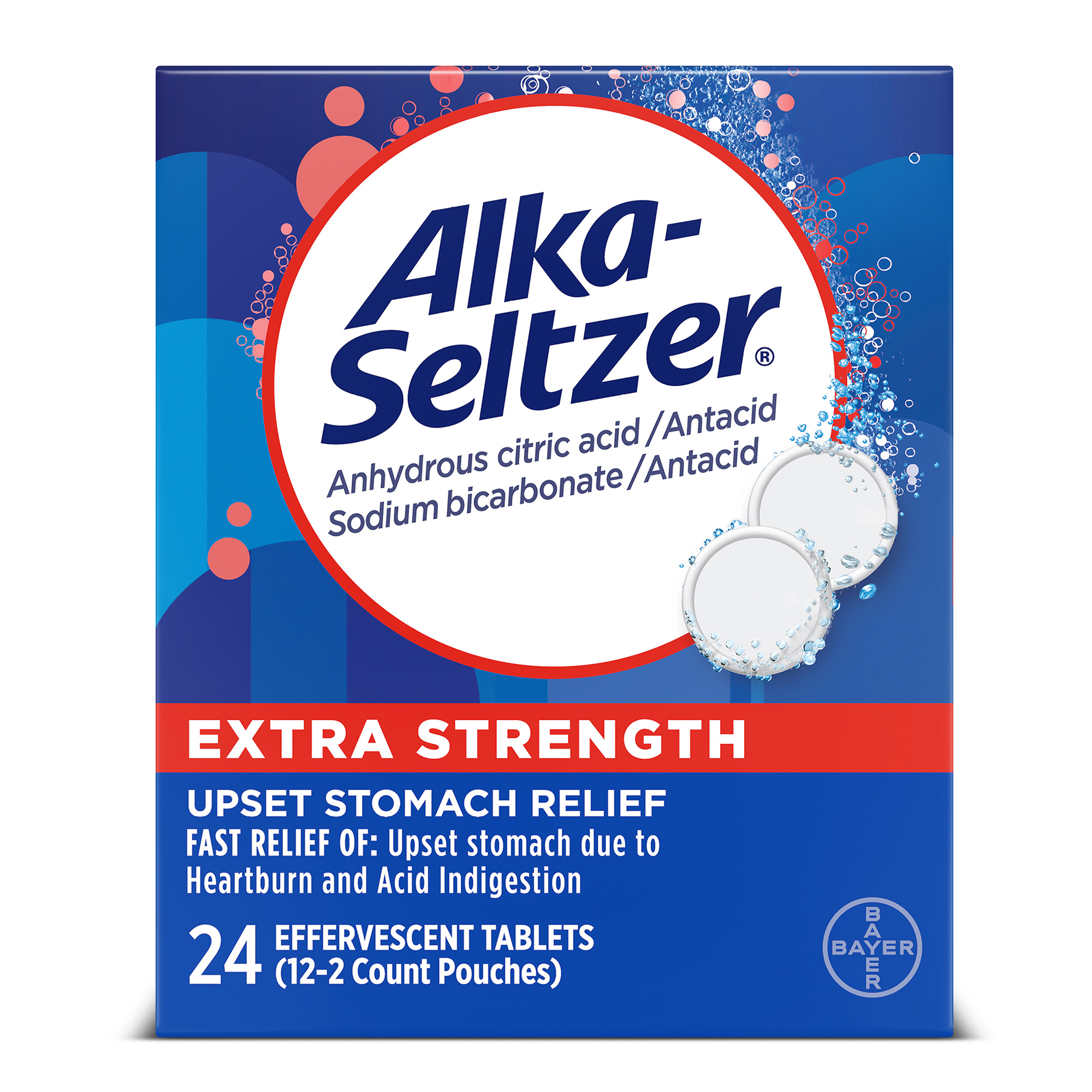 Alka-Seltzer Extra Strength Effervescent Heartburn Relief Tablets, 24 Ct - image 1 of 8