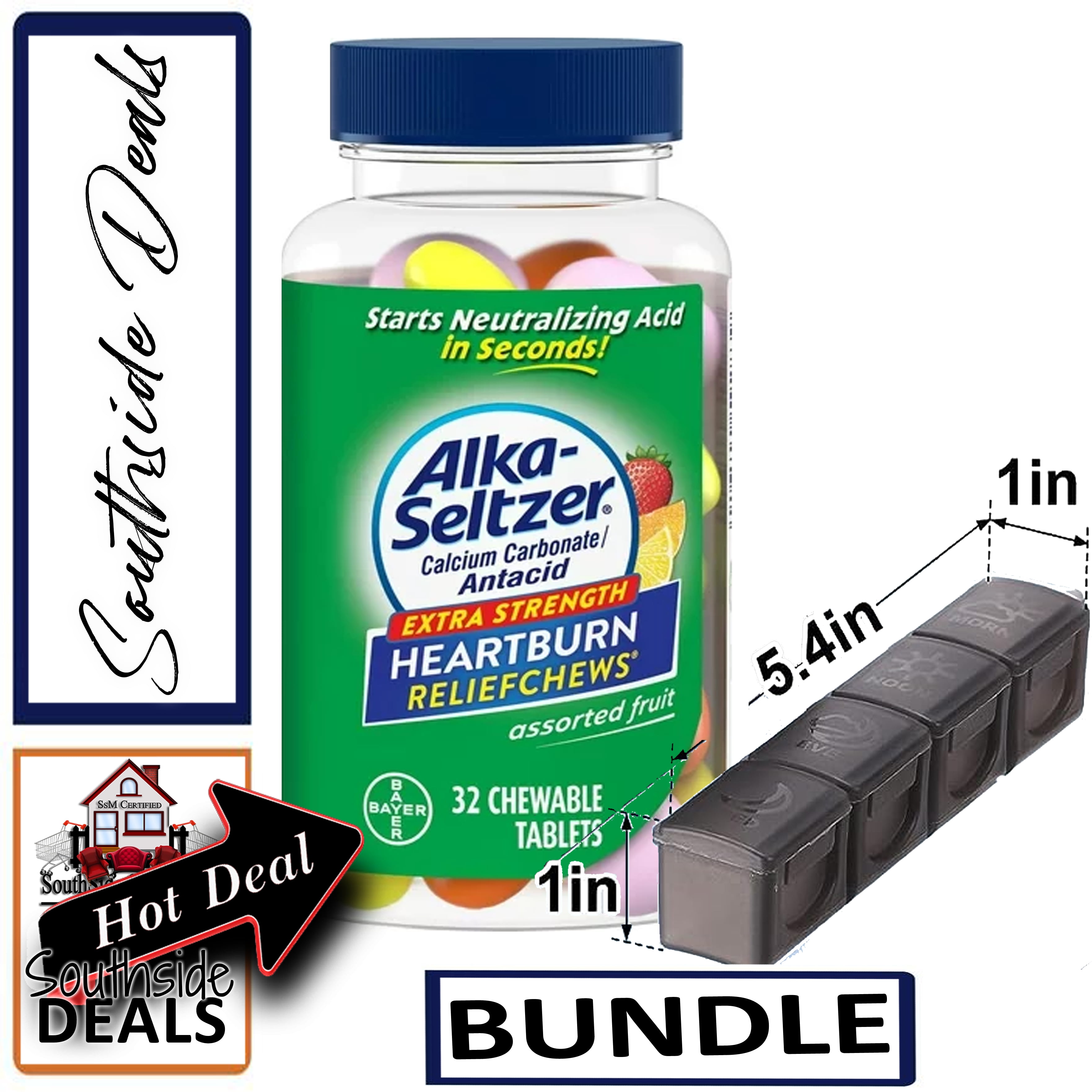 Alka Seltzer Extra Strength Heartburn Relief Chews Antacid Tablets 32