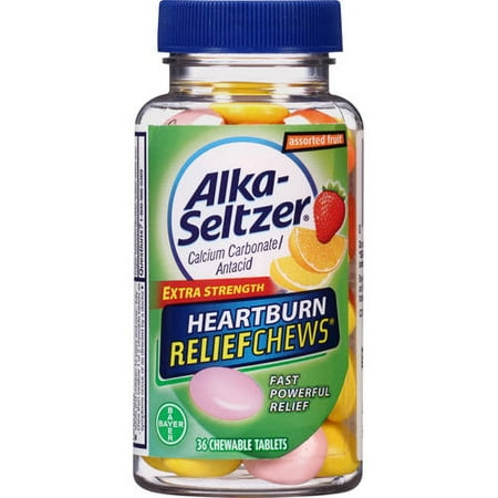 Alka-Seltzer Extra Strength Heartburn Relief Chews Assorted Fruit, 36 Count