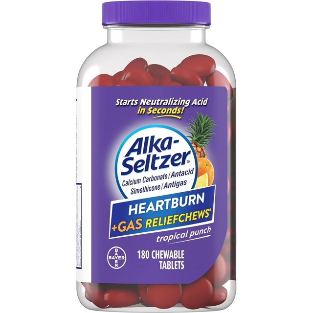 AlkaSeltzer Heartburn+Gas ReliefChews, Fast Antacid Antigas Relief