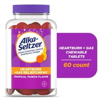 Alka-Seltzer Heartburn Relief   Gas Relief Chews, Tropical Punch 60 Ct