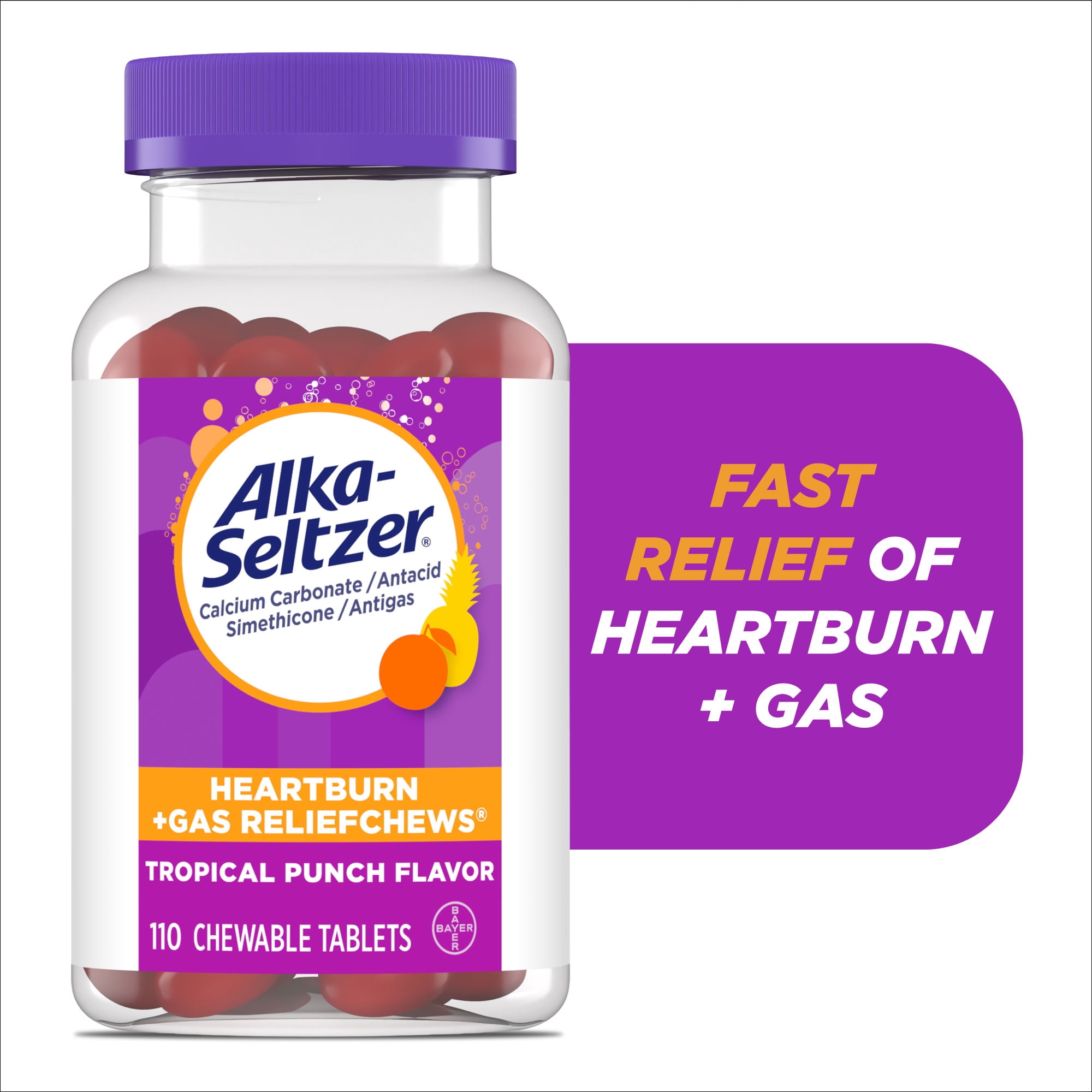 Alka-Seltzer Heartburn + Gas ReliefChews, Antacid + Antigas Chews for ...