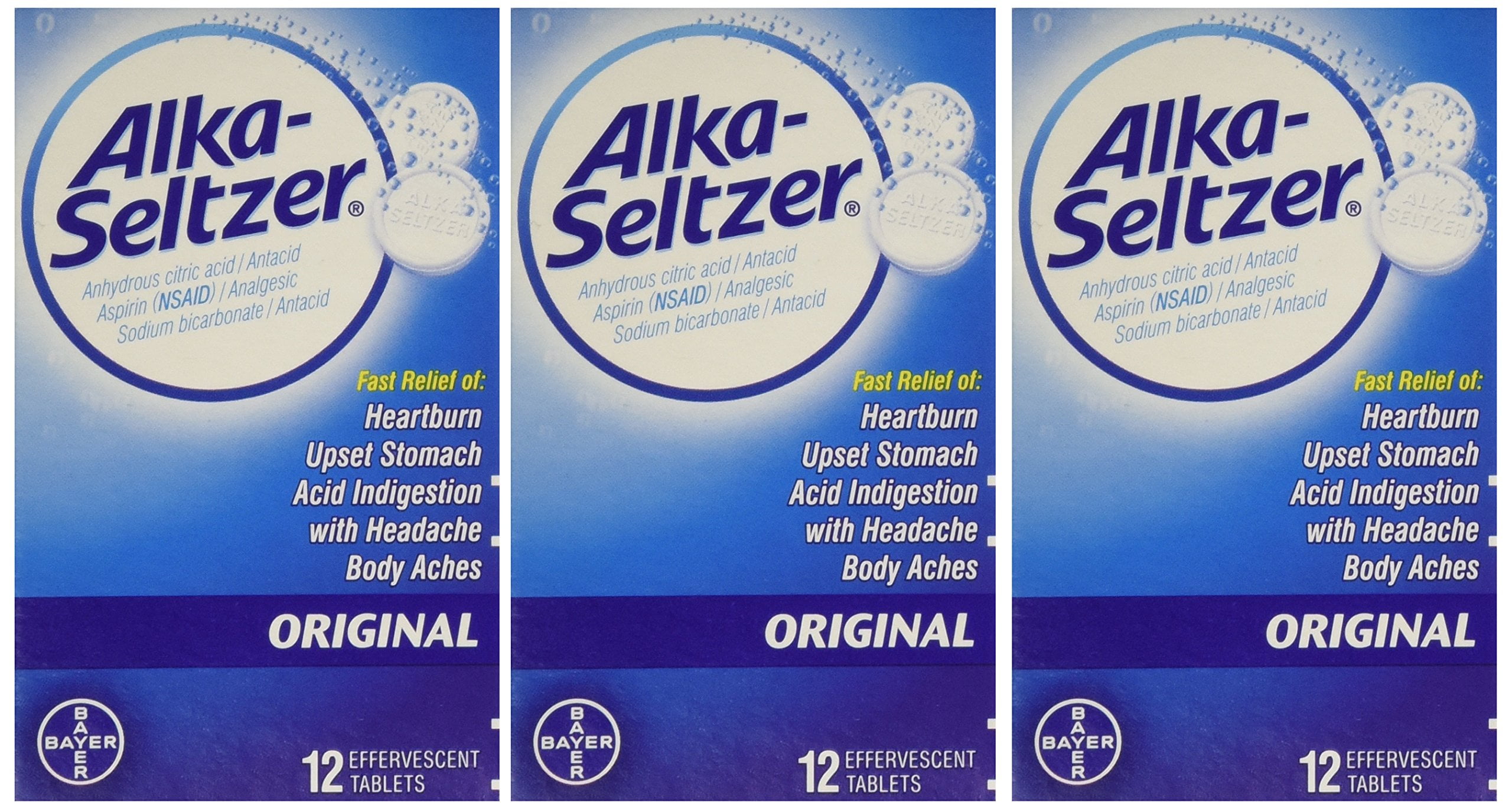 AlkaSeltzer Original Effervescent Antacid Tablets (Pack of 6)