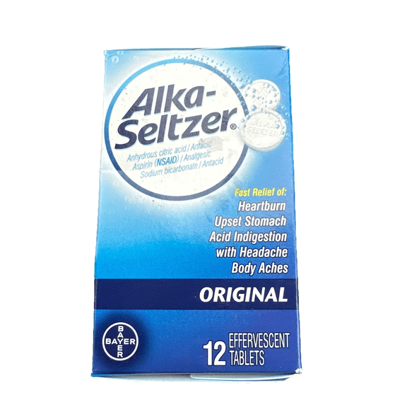 Alka-Seltzer Original Effervescent Tablets with Aspirin, 12-Count (Pack of 3)