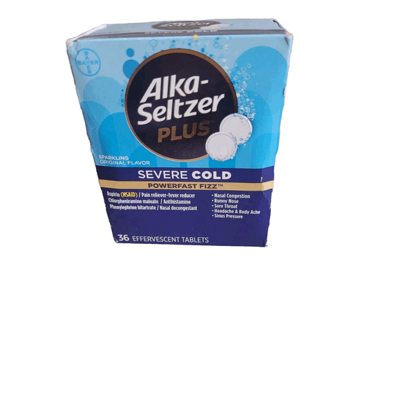 Alka-Seltzer Plus Cold Formula Effervescent Tablets Sparkling Original 36 Tablets Pack of 6