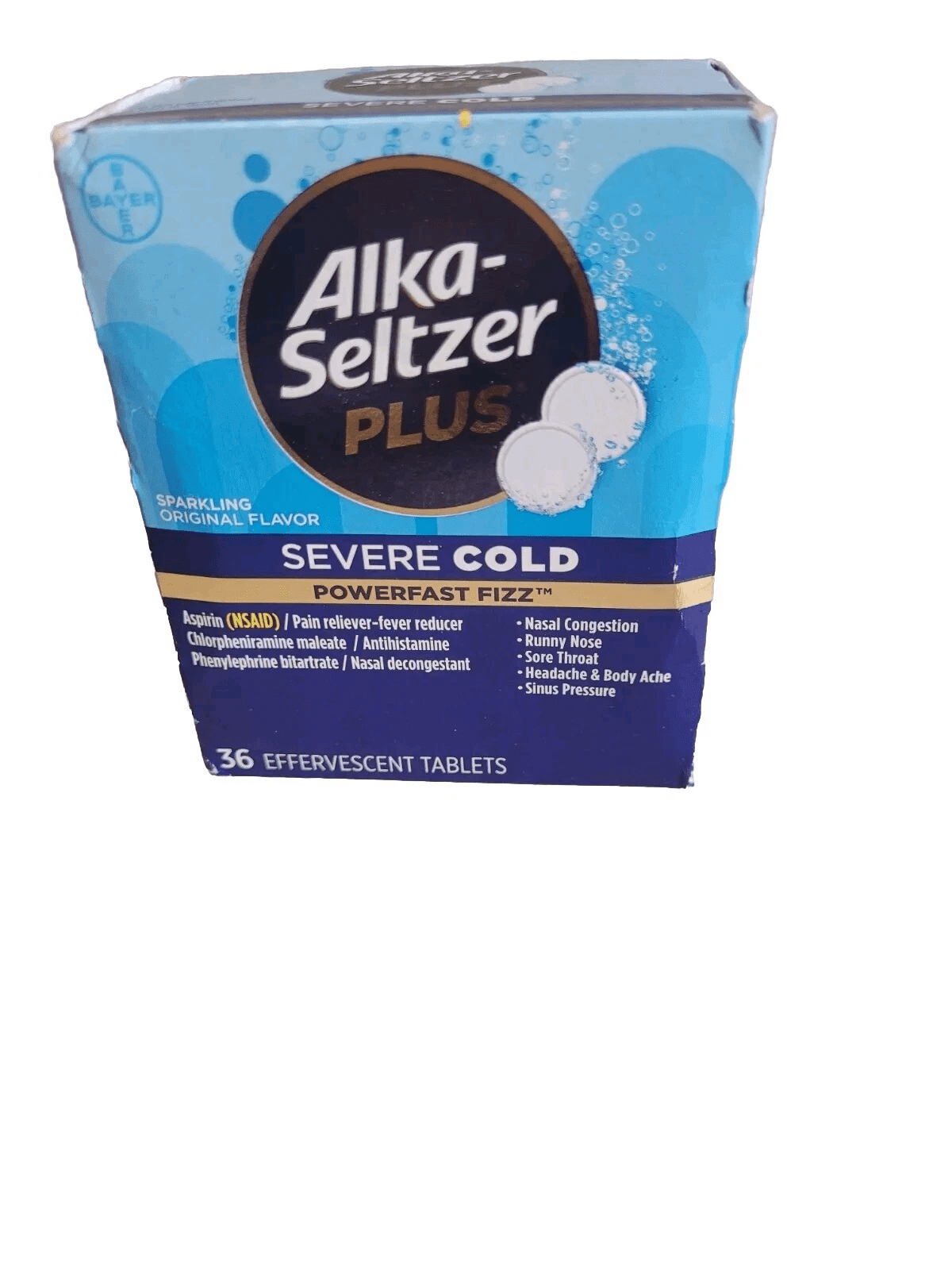 Alka-Seltzer Plus Cold Medicine, Original Effervescent Tablets - 36 Ea