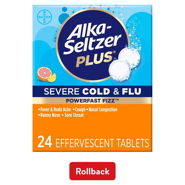 Alka-Seltzer Plus Powerfast Fizz Severe Cold & Flu Medicine, Citrus ...