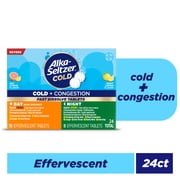 Alka-Seltzer Cold, Cold + Congestion Sev Day/Night Fast Dissolve Tabs, Citrus/Lemon Flav, 24 Count