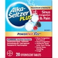 thumbnail image 1 of Alka-Seltzer Plus Powerfast Fizz Sinus Congestion & Pain Medicine, Effervescent Tablets, 20 Count, 1 of 16
