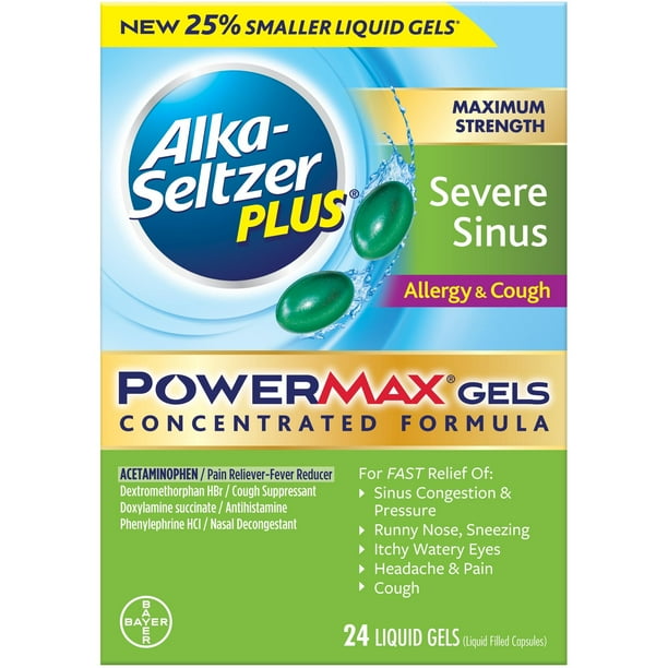 AlkaSeltzer Plus Powermax Severe Sinus, Allergy & Cough Medicine