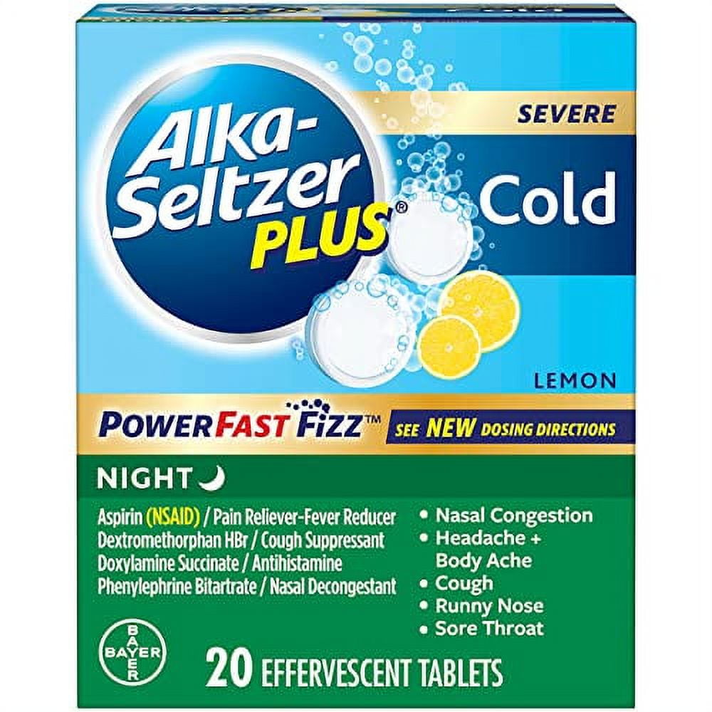 Alka-Seltzer Plus Severe Night Cold PowerFast Fizz Effervescent Tablets ...