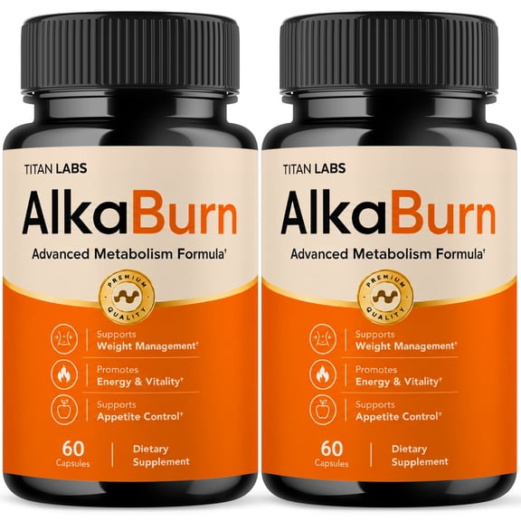 AlkaBurn Advanced Formula Pills Supporting Your Active Lifesyle Naturally Alka Burn Capsules (2 Pack)