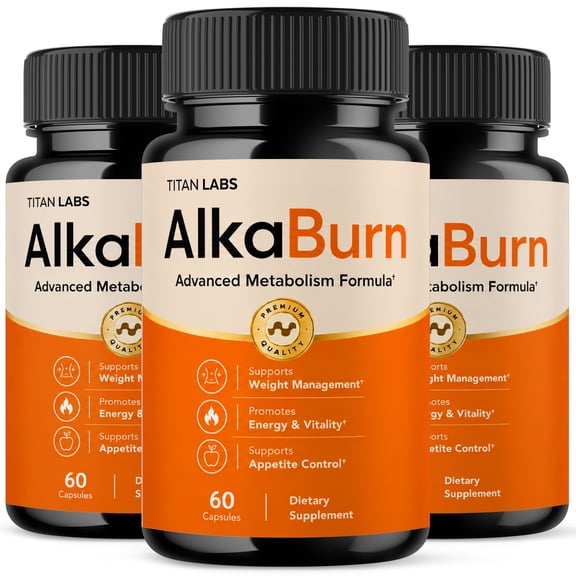 AlkaBurn Advanced Formula Pills Supporting Your Active Lifesyle Naturally Alka Burn Capsules (3 Pack)