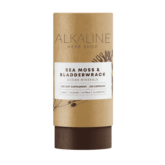 Alkaline Herb Shop: Sea Moss & Bladderwrack Supplement made from Chondrus Crispus 200 Capsules